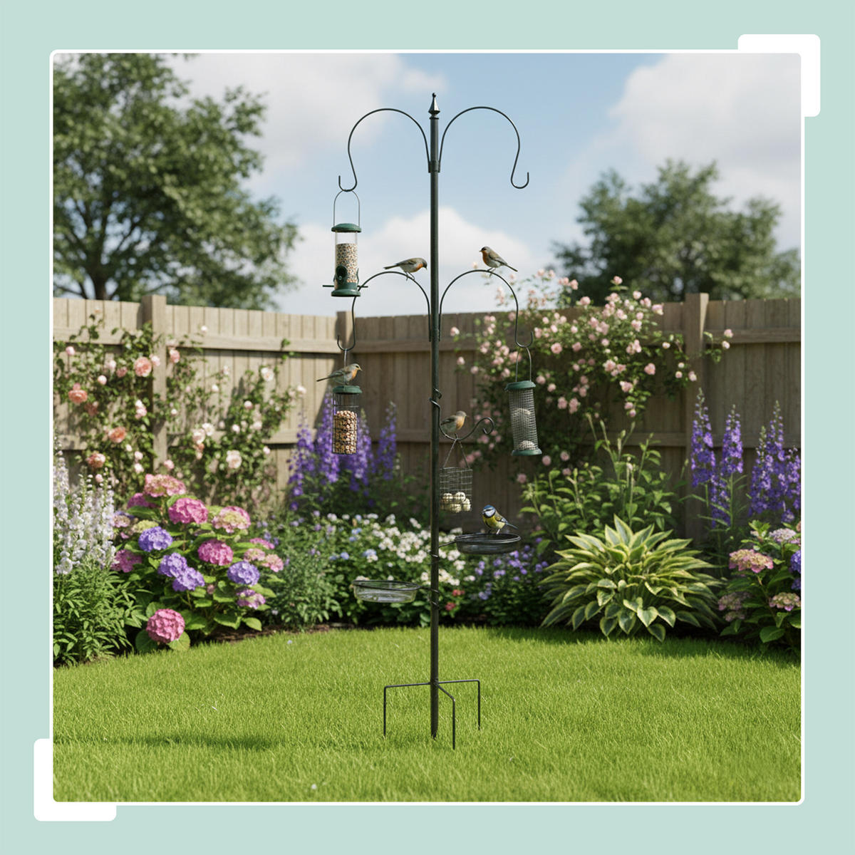 VOGELFUTTERSTATION - Grau, Metall (55.9/231/5cm) - Relaxdays