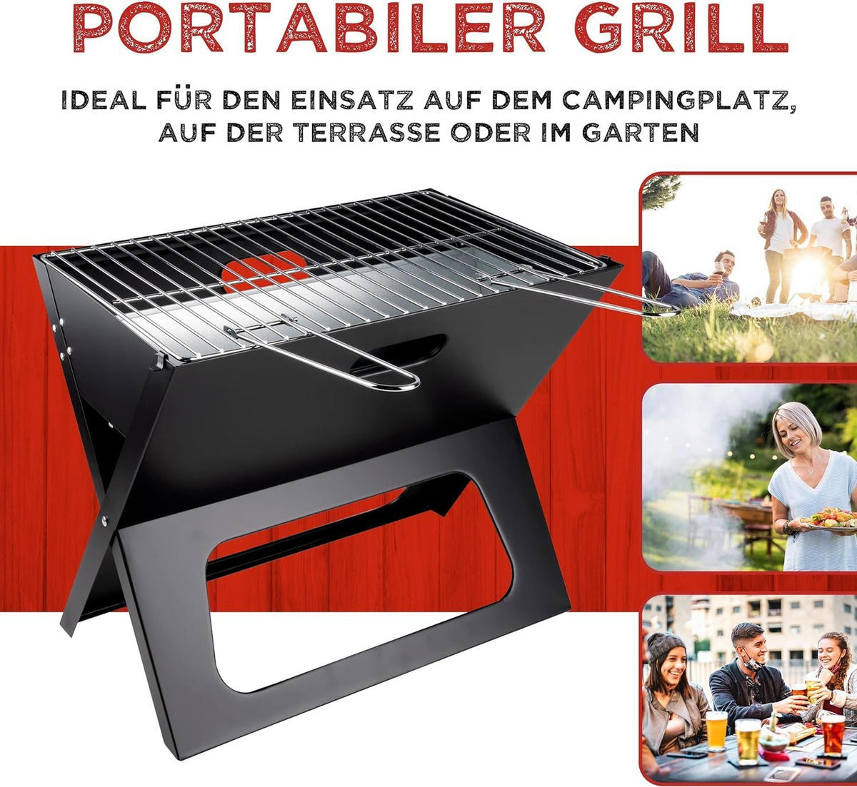 TISCHGRILL 502601 Schwarz - Schwarz, Metall (28/36/46cm) - Resch