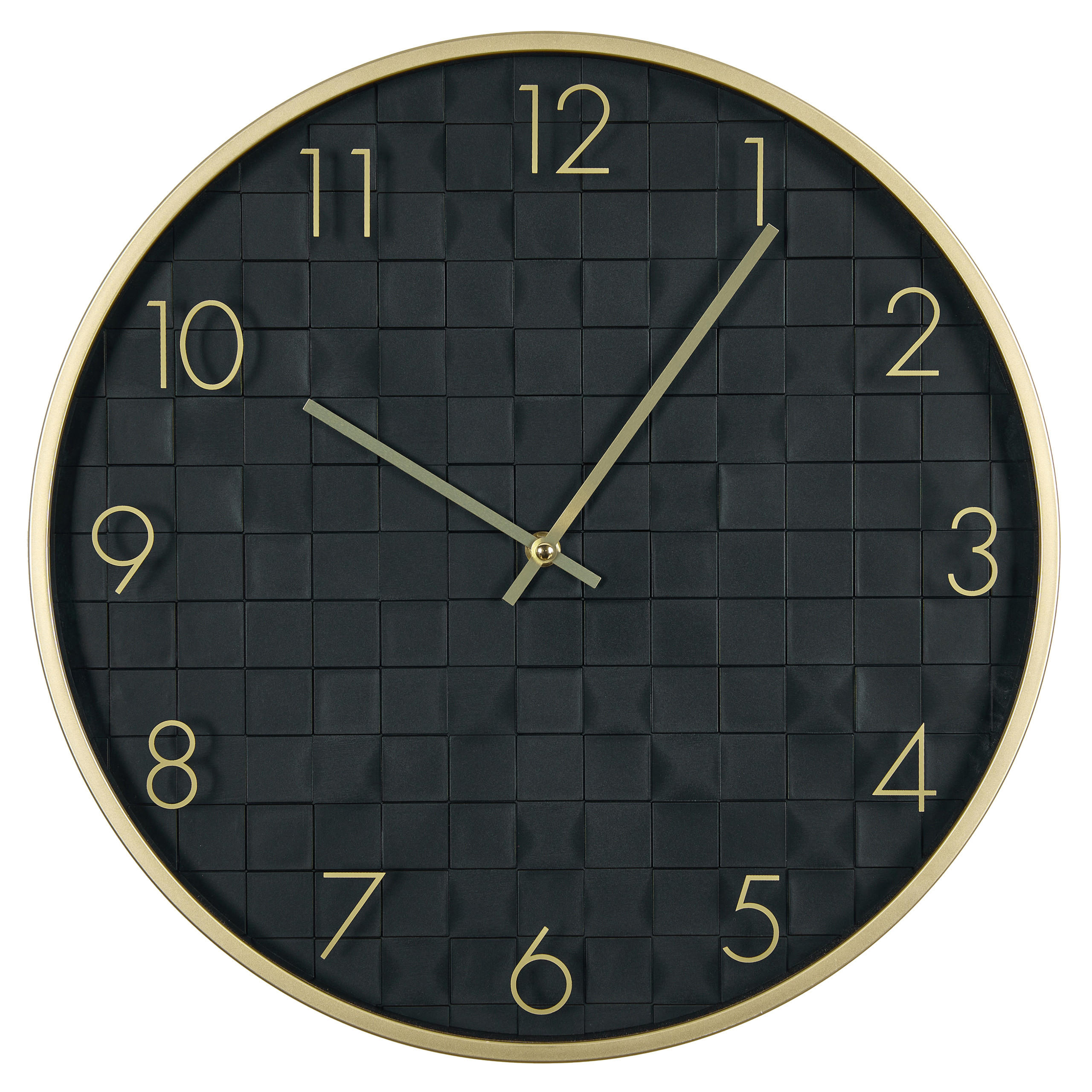 Beliani Wanduhr Schwarz, Gold 40x40x4 cm