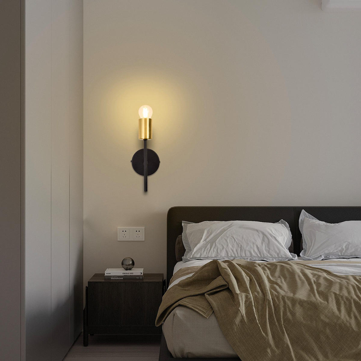 WANDLEUCHTE Qyxxh 10.0/12.0/22.5 cm - Schwarz, Metall (10/12/22.5cm) - ZMH