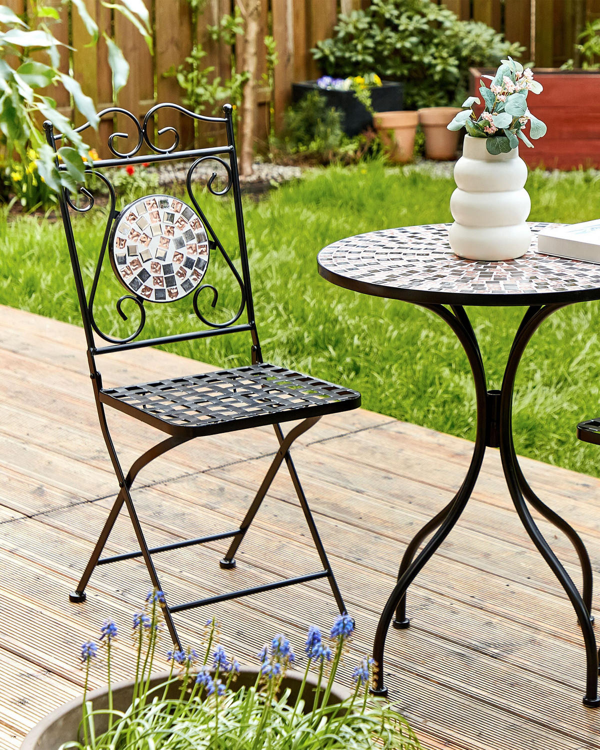 GARTENSTUHL 2er-Set Metall Schwarz Carpino - Goldfarben/Schwarz, Metall (38/90/44cm) - Beliani