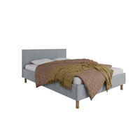 POLSTERBETT ALMORE 160x200cm Elegantes Polsterbett für modernen Wohnstil , Taschenfederkernmatratze LIORA(19cm), hellgrau - Hellgrau, Holz (140/200cm) - Panda Möbel