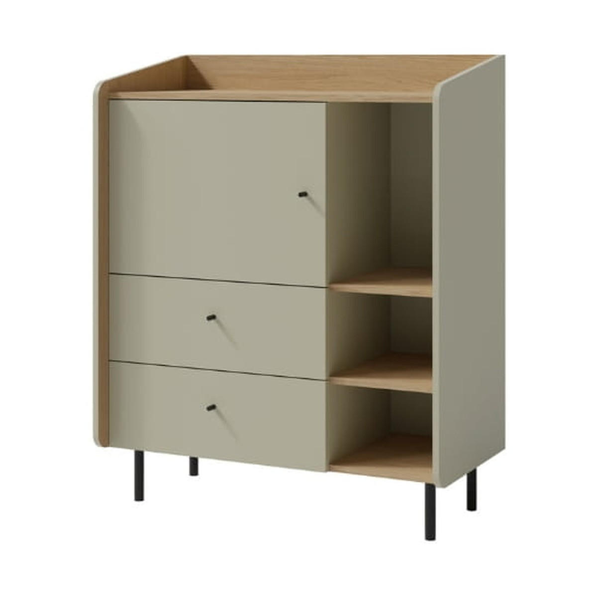 KOMMODE – 95 cm – ALESSIO System – Grau - Grau, Holzwerkstoff (95/115/42cm) - hi-markt