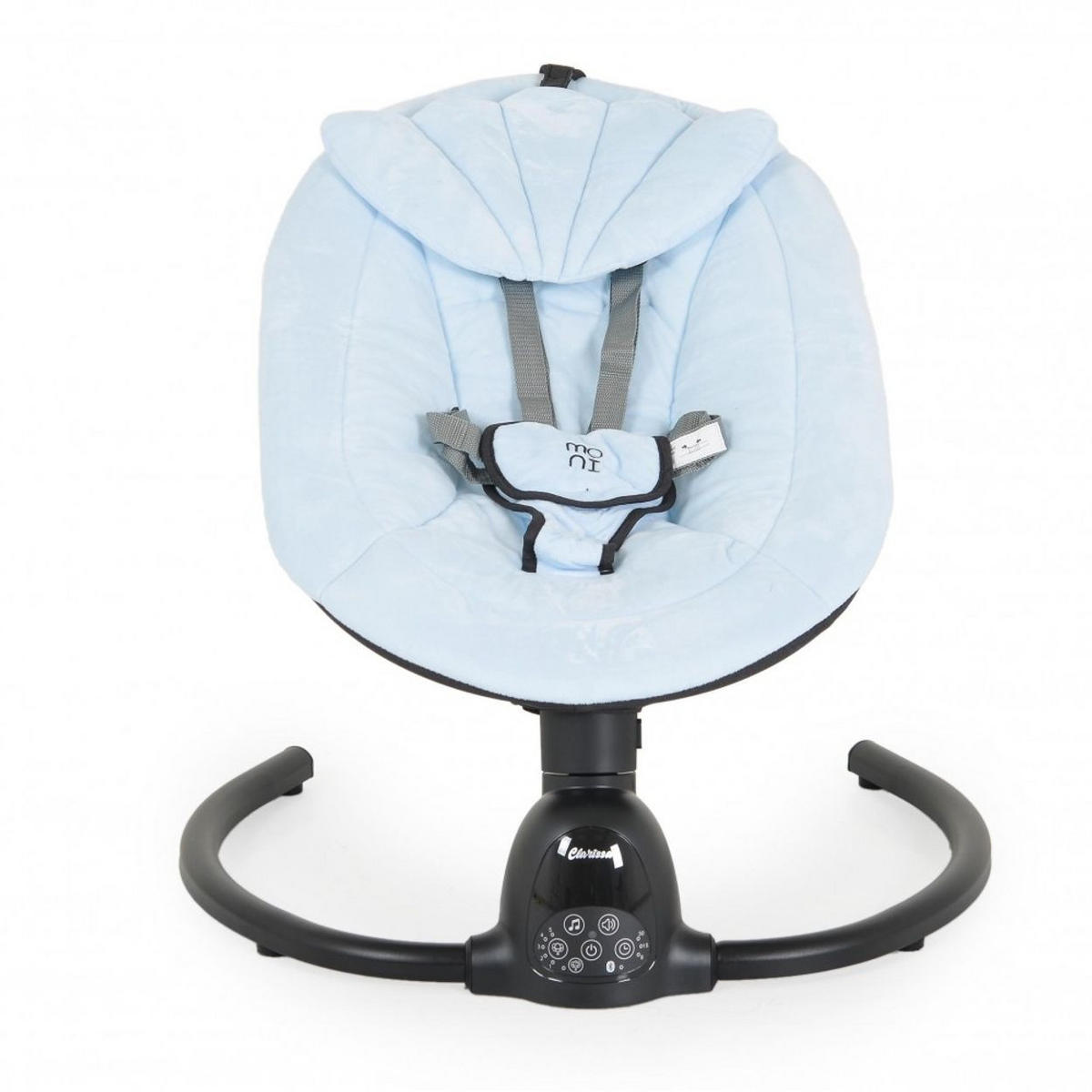 BABYWIPPE Clarissa hellblau 5 Schaukelgeschwindigkeiten, Bluetooth, Fernbedienung, Timer - Blau, Metall - Moni
