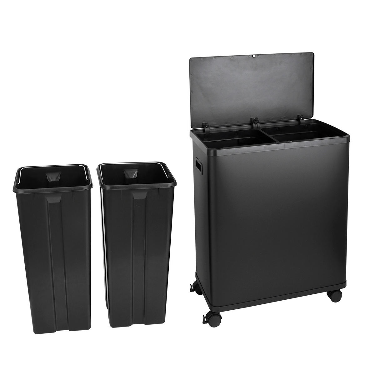 MÜLLEIMER SR2X30 60L Schwarz - Schwarz, Metall (57/60/34cm) - SVITA
