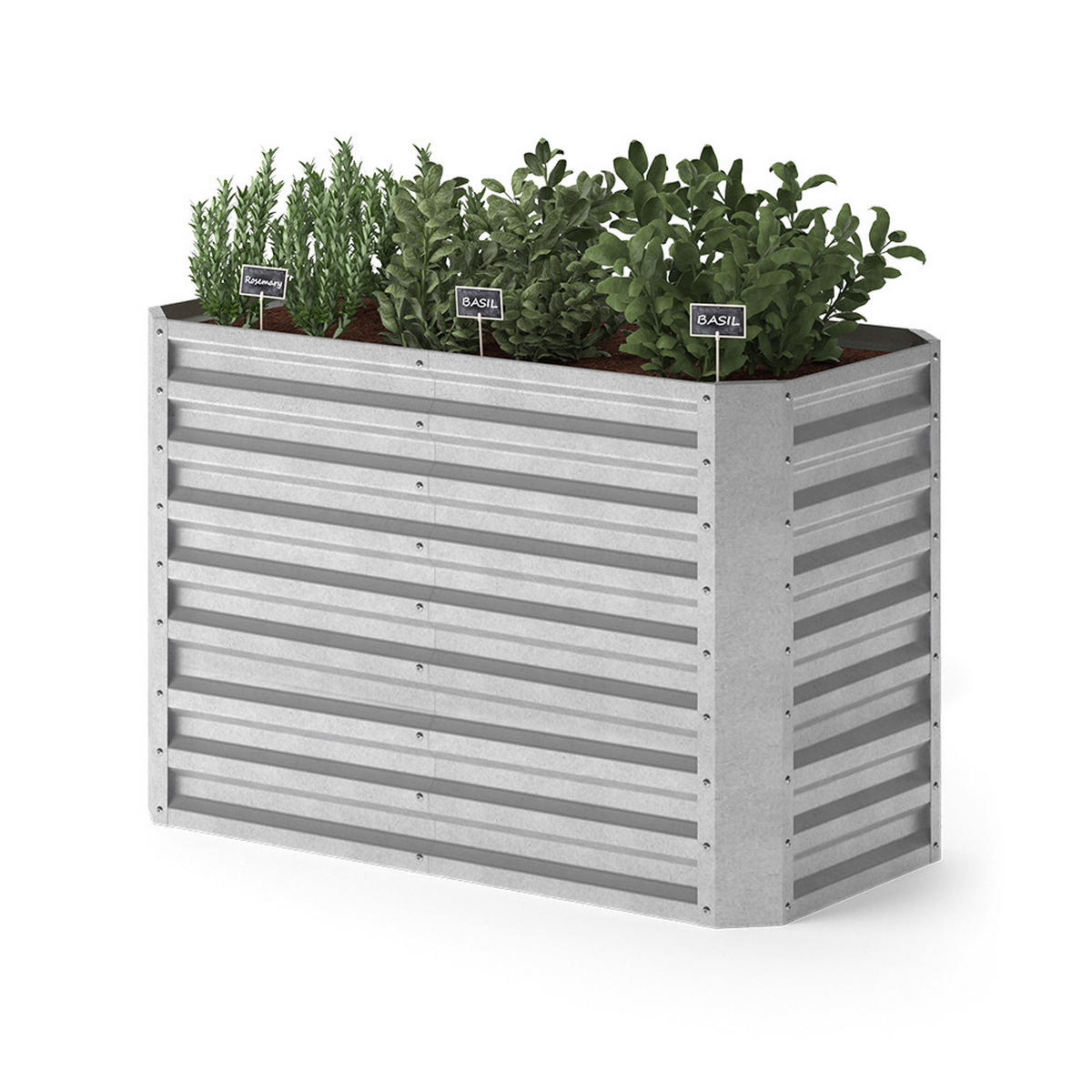 HOCHBEET Silber 120 x 60 cm - Silberfarben, Metall (120/80/60cm) - OK-Living