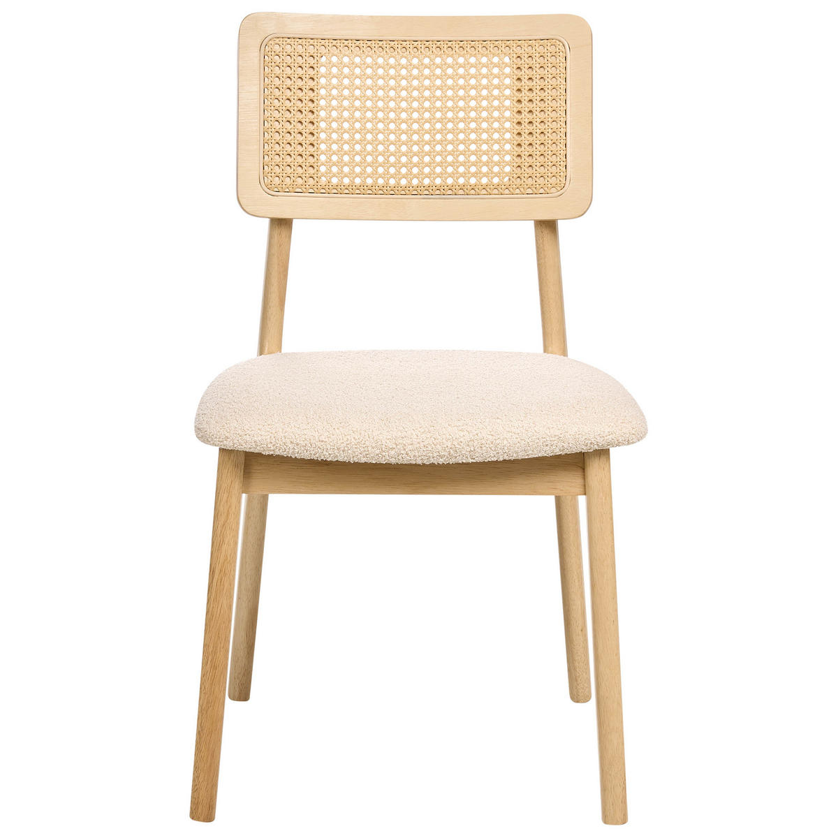 ESSZIMMERSTUHL 2er-Set Hellbraun Embar - Hellbraun, Textil (50/86/52cm) - Beliani