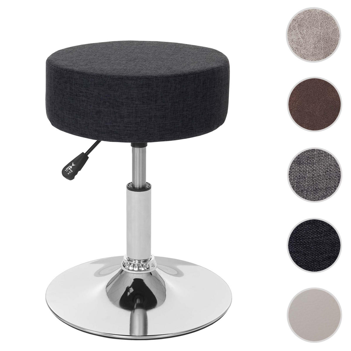 HOCKER Anthrazit - Anthrazit, Textil (35/55/35cm) - MCW