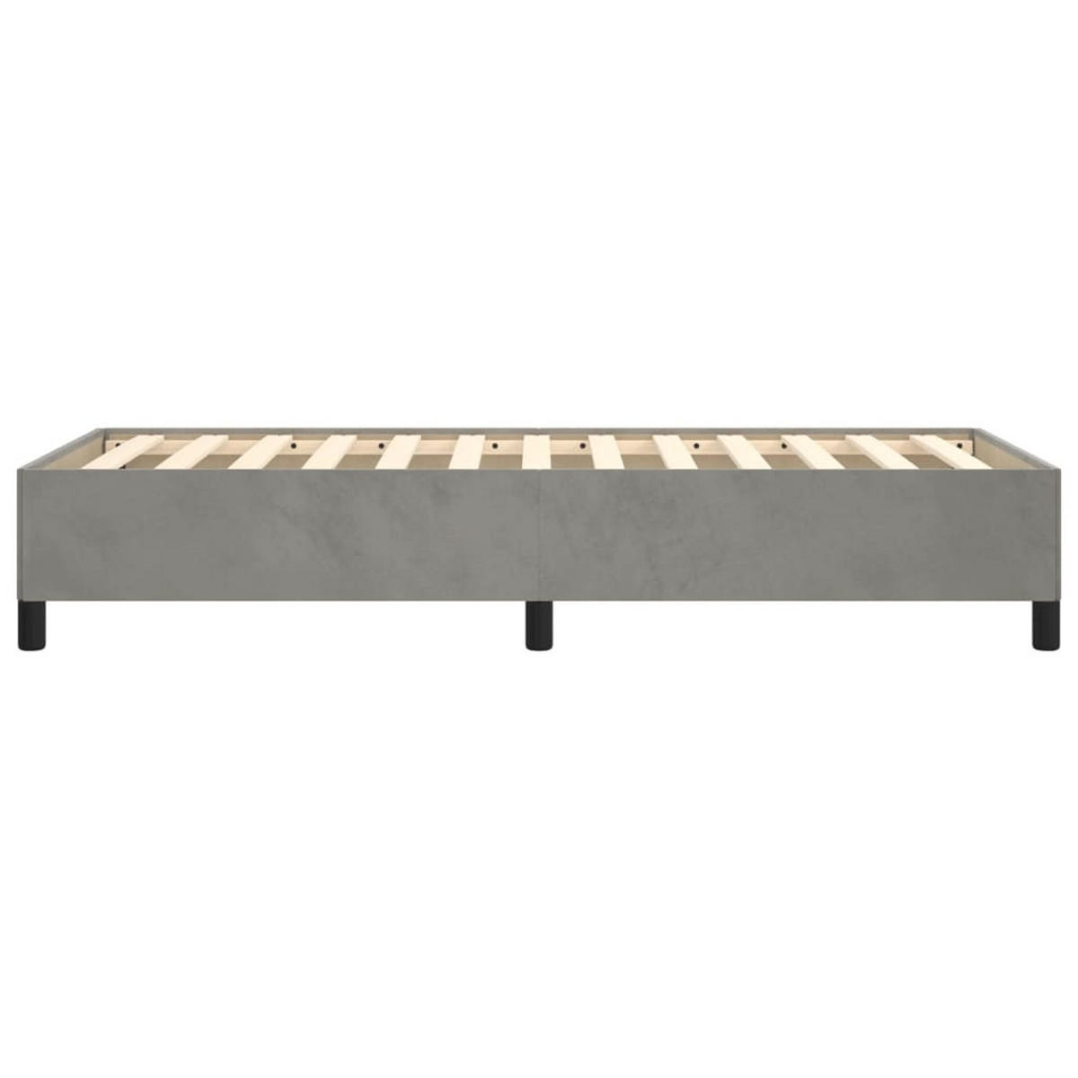 BETTGESTELL Ohne Matratze Hellgrau 100/200 Cm Samt - Grau, Textil (100/200cm) - vidaXL