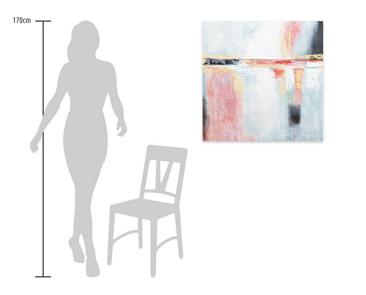 ACRYLBILD HANDGEMALT 80/80 cm - Pink, Holz/Textil (80/80cm) - KUNSTLOFT