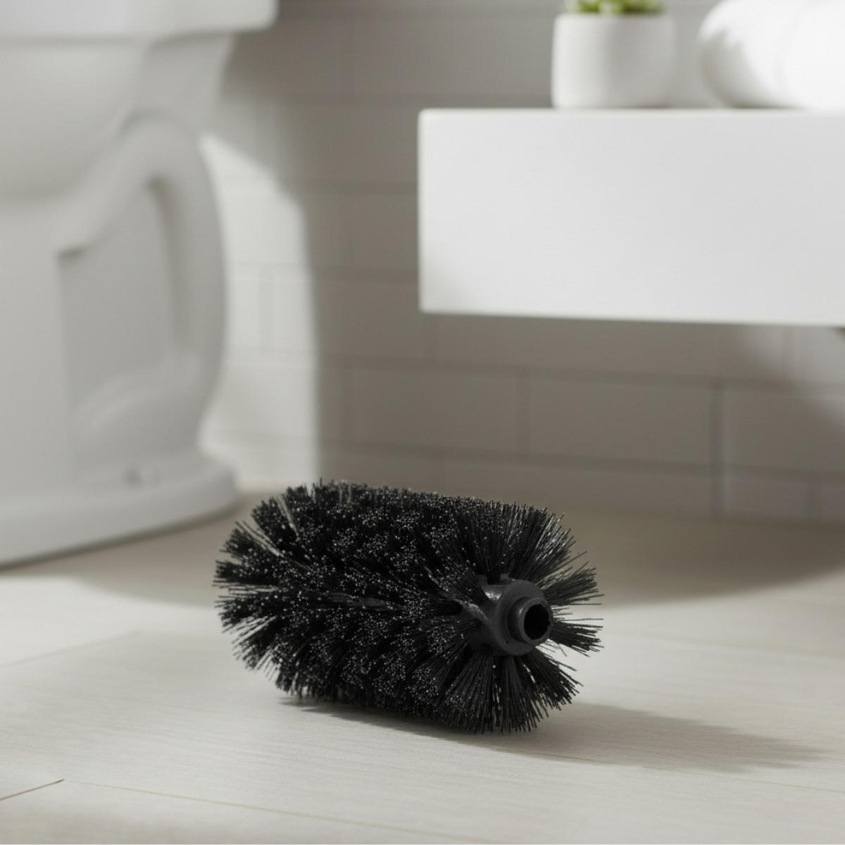 WC-BÜRSTENKOPF, Ersatz, 20 Stück, schwarz, 12 mm Gewinde, Toilettenbürste, WC-Bürste, Badezimmer, Ersatzkopf, Bürstenset, Hygienisch, Universal Set - Schwarz, Kunststoff (8/10cm) - Sena