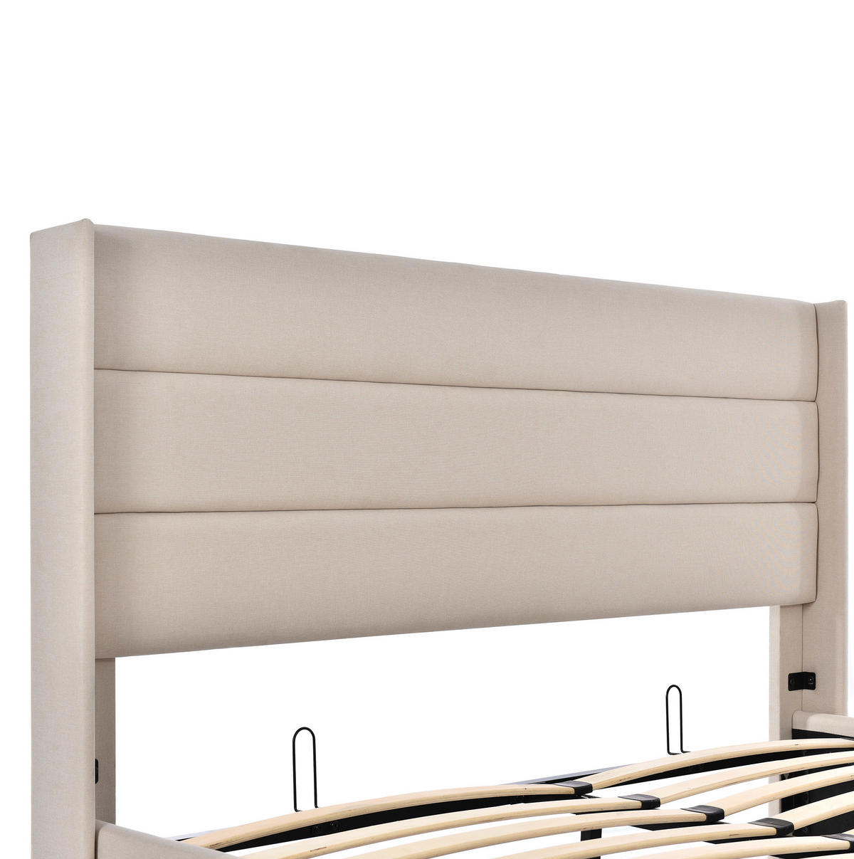 POLSTERBETT 160/200 cm Beige aus Leinen mit Bettkasten - Beige, Textil (160/200cm) - OKMYHOME