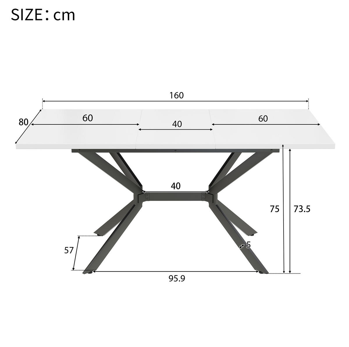 ESSTISCH 120/160 cm Weiß aus MDF mit Ausziehfunktion - Weiß, Holzwerkstoff (160/75/80cm) - OKMYHOME