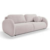 SOFA LOOP Schlaffunktion & Bettkasten PUR-Schaum Schwarze Kunststofffüße skandinavischer Stil lose Rückenkissen freistehend 234x112x86 cm Rose - Rosa, Holz/Textil (234/86/112cm) - DomoHome
