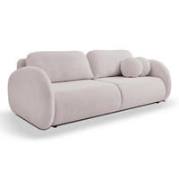 SOFA LOOP Schlaffunktion & Bettkasten PUR-Schaum Schwarze Kunststofffüße skandinavischer Stil lose Rückenkissen freistehend 234x112x86 cm Rose - Rosa, Holz/Textil (234/86/112cm) - DomoHome