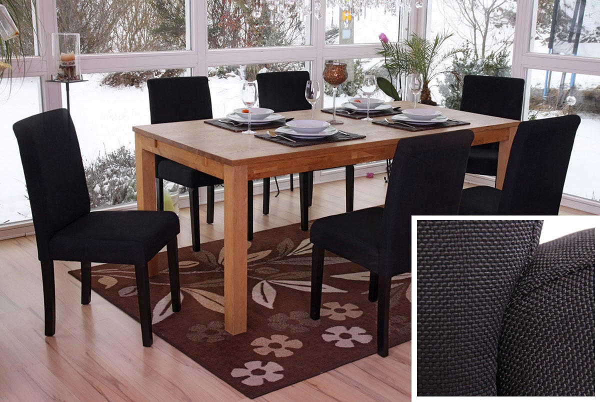 ESSZIMMERSTUHL Schwarz 6er-Set - Schwarz, Textil (43/90/48cm) - MCW