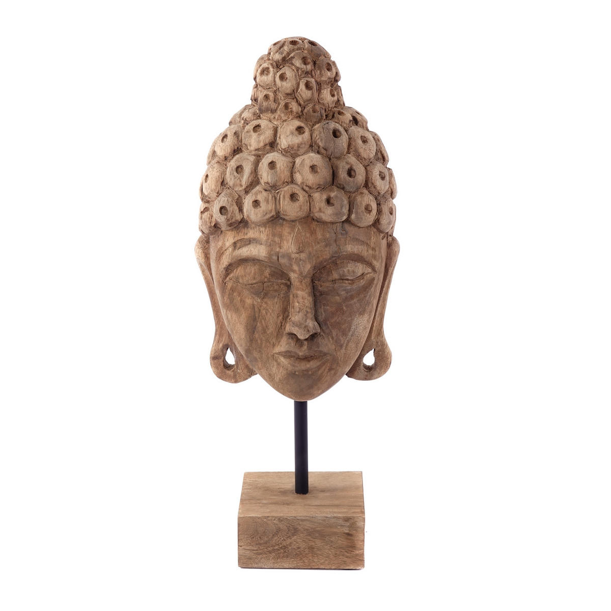 SKULPTUR Buddha Bali Mangoholz, auf Sockel naturfarben - Naturfarben, Holz (20/49/19cm) - CREEDWOOD