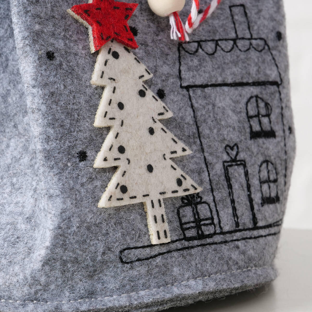 GESCHENKTASCHE Joy H. 14,5 cm - Grau, Textil (12/14.5/12cm) - Boltze Home