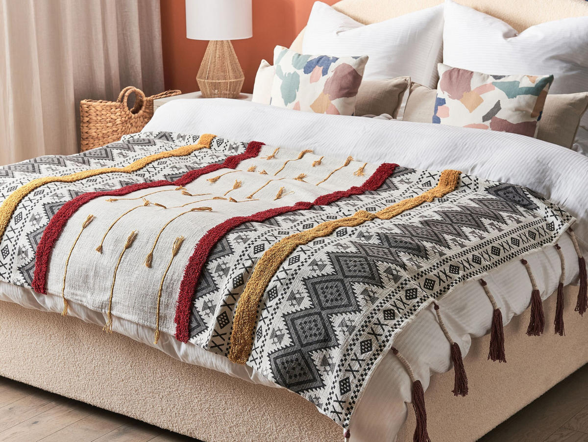 DECKE Bunt Ambala 130/180 cm - Multicolor, Naturmaterialen/Textil (130/180cm) - Beliani