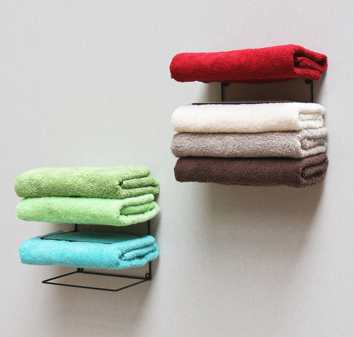 HANDTUCHHALTER Wandmontage 2er Set Metall Schwarz 20 cm - Schwarz, Metall (20/20/14.5cm) - DanDiBo