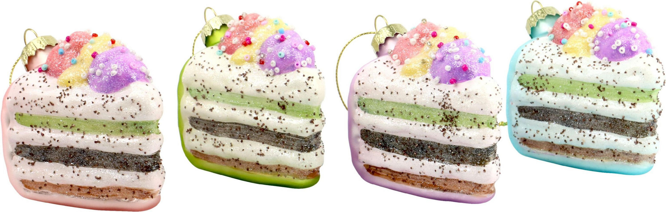 GLASSCHMUCK Cake party 4-tlg. - Multicolor, Glas (7/8/6cm) - FURNARO
