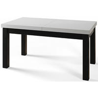 ESSZIMMERTISCH CLASSIC, ausziehbarer Tisch 140-180X80X78 cm, Farbe: Weiß, mit Holzbeinen in Farbe Schwarz - Schwarz/Weiß, Holzwerkstoff (140/80/78cm) - Alpi-Möbel