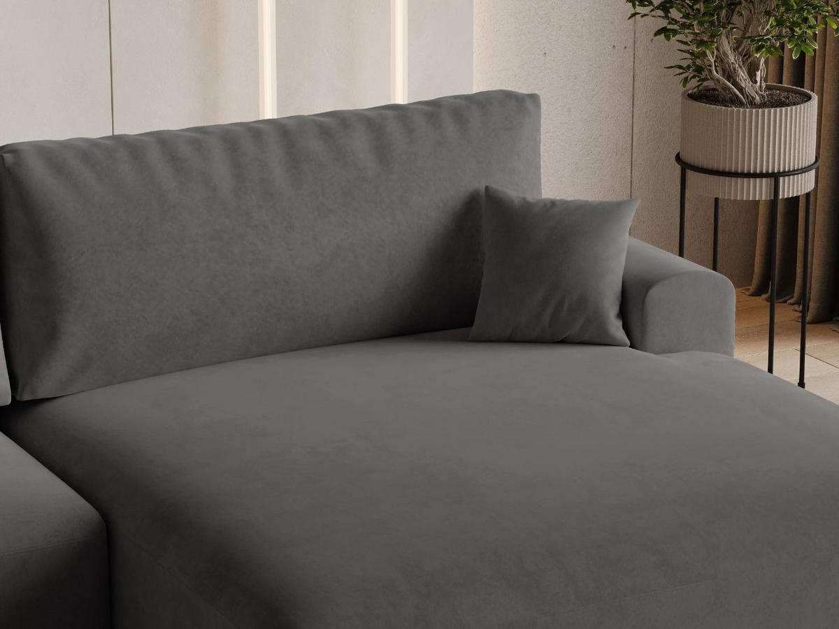 ECKSOFA Serene Dunkelgrau Rechts - Dunkelgrau, Holz/Textil (145/259cm) - Graingold