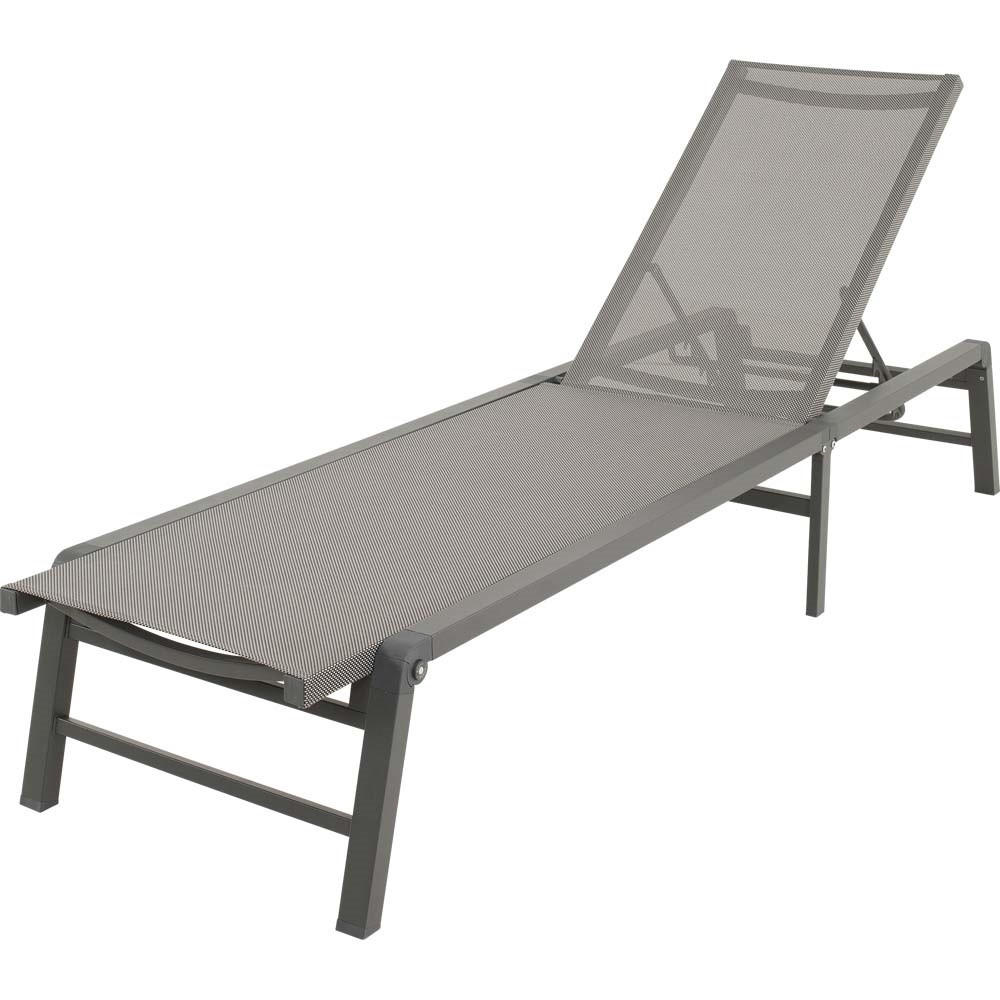 SONNENLIEGE Lazzaro - Anthrazit - 56/193/31 cm - Dunkelgrau, Metall (193/31/56cm) - Lesli Living