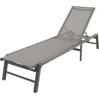 SONNENLIEGE Lazzaro - Anthrazit - 56/193/31 cm - Dunkelgrau, Metall (193/31/56cm) - Lesli Living
