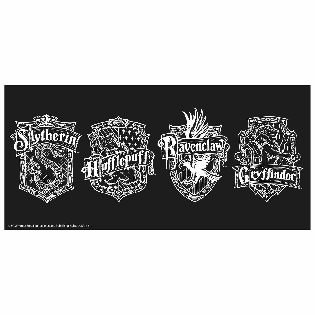 KAFFEEBECHER Harry Potter 4 Häuser Schwarz 320 ml - Schwarz, Keramik (0.32L) - United Labels