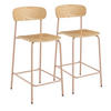 BARSTUHL 2-tlg., Rosa - Pink, Metall (42/96/50cm) - Oviala