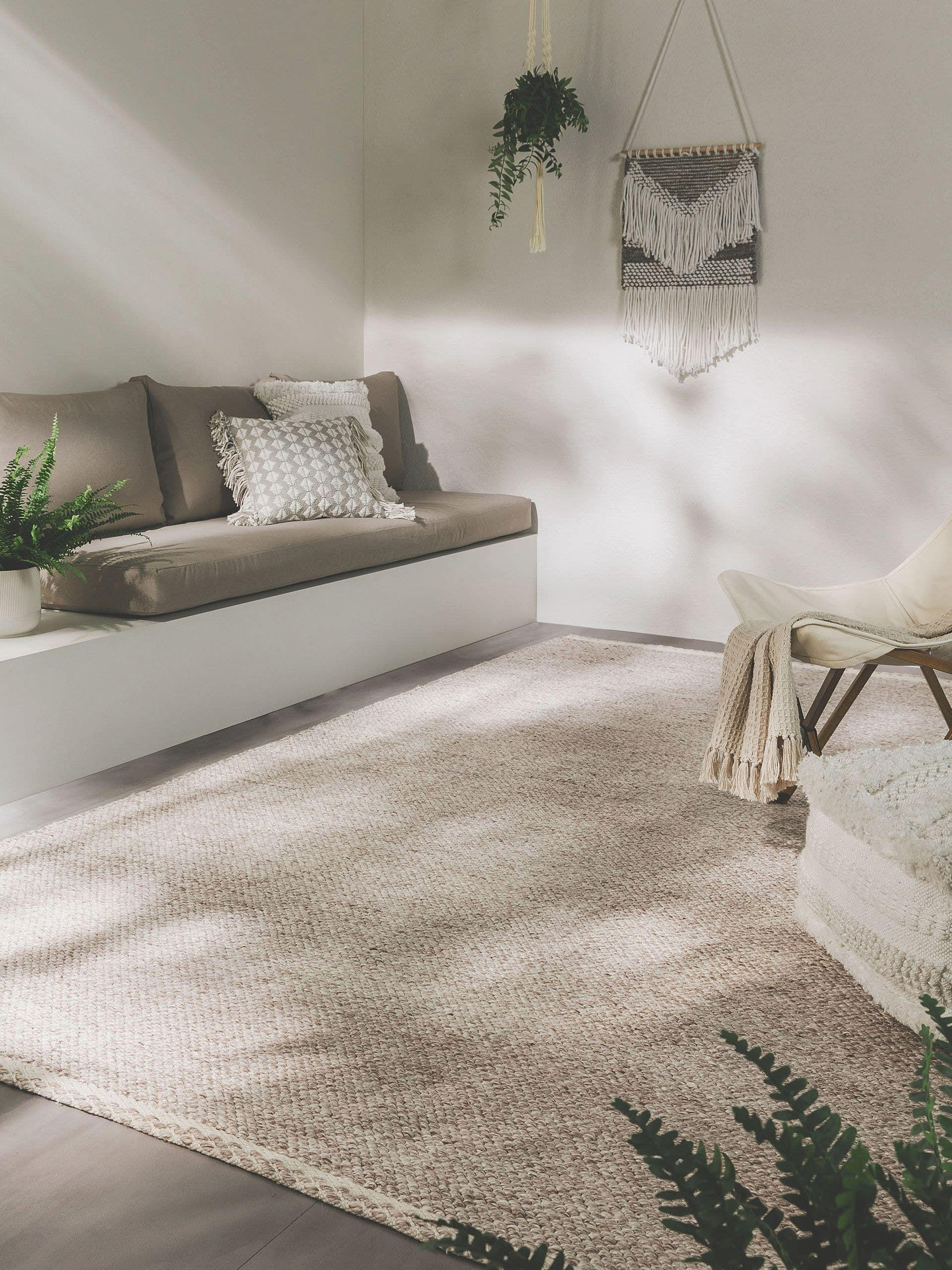 TEPPICH aus recyceltem Material Kiah Cream/Taupe 200x300 cm - Creme, Textil (200/300cm) - benuta Pure