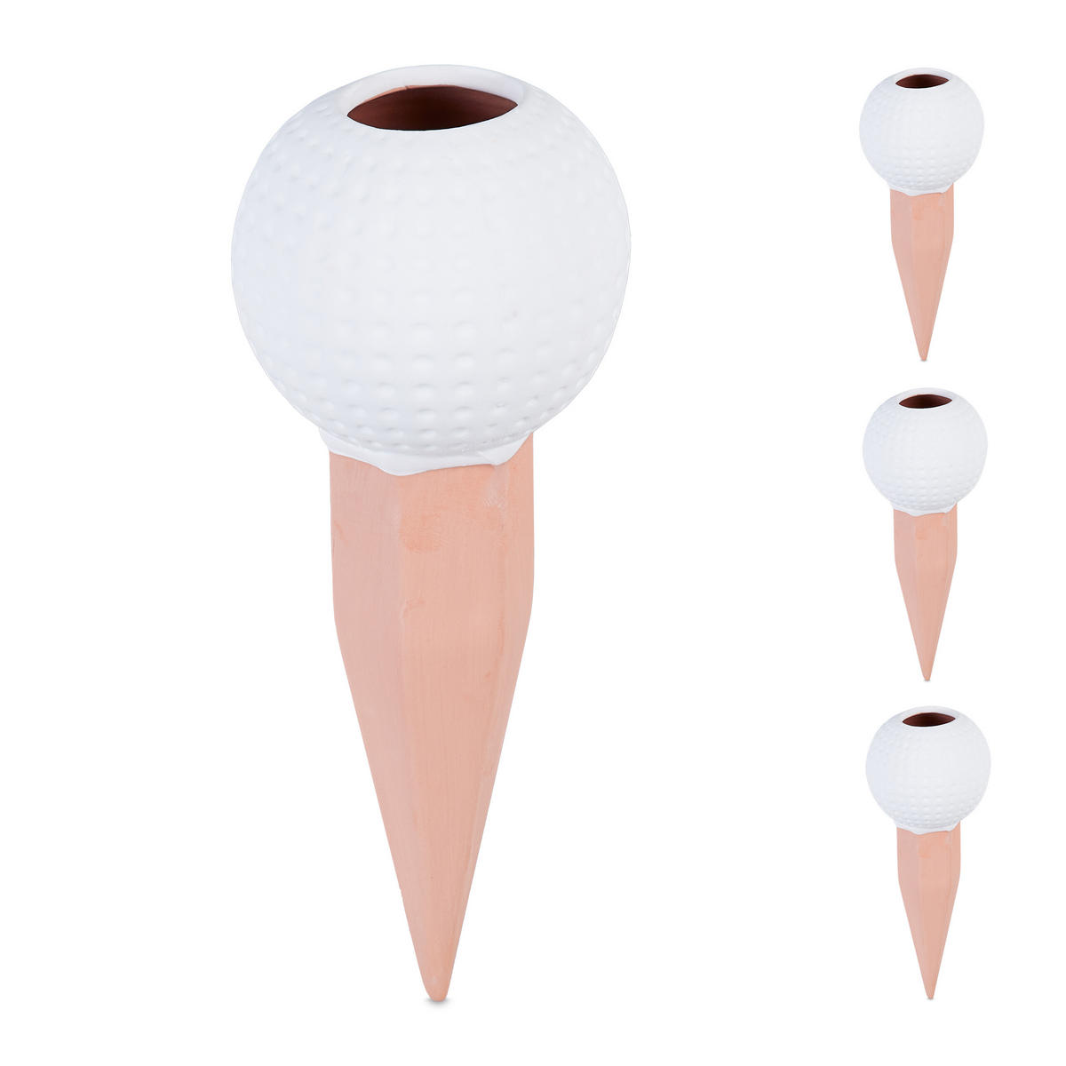 4XGOLFBALL-TONKEGEL - Multicolor, Keramik (7/17.5/7cm) - Relaxdays