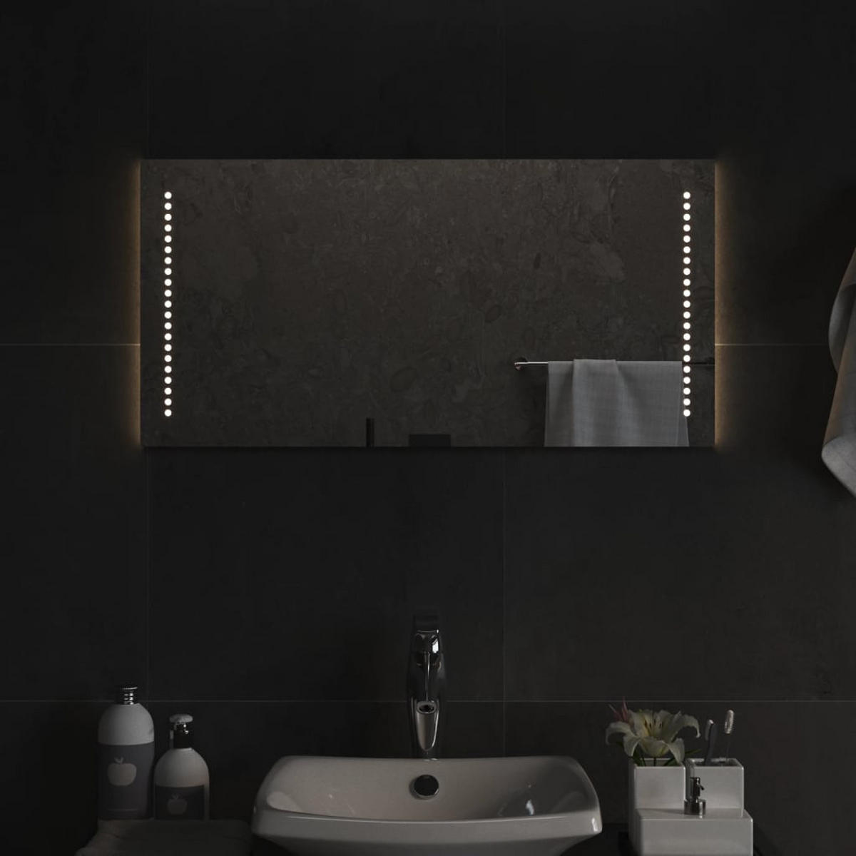 LED-BADSPIEGEL 40x80 cm - Transparent, Glas (40/19/80cm) - furnicato