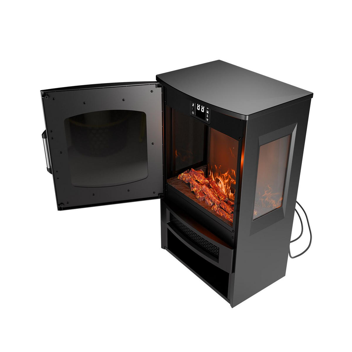 ELEKTROKAMIN 1800W schwarz - Flammenbild separat nutzbar - Schwarz, Metall (35/75/45cm) - Juskys