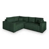 ECKSOFA ERONIS L-S Grün Kordstoff mit Schlaffunktion - Grün, Holz (265/194cm) - MASSENO
