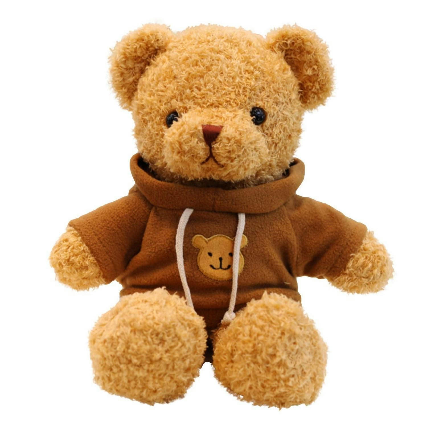 PLÜSCHTIER Teddybär mit Kapuze Kaffeefarbe 30 cm - Braun, Textil (30/30cm)
