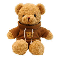 PLÜSCHTIER Teddybär mit Kapuze Kaffeefarbe 30 cm - Braun, Textil (30/30cm)