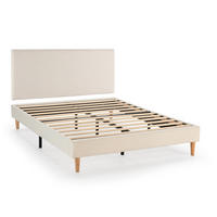 POLSTERBETT + Kopfteil 160x200 cm Niebla, Beige - Beige, Textil (90/160cm) - VS Venta-stock