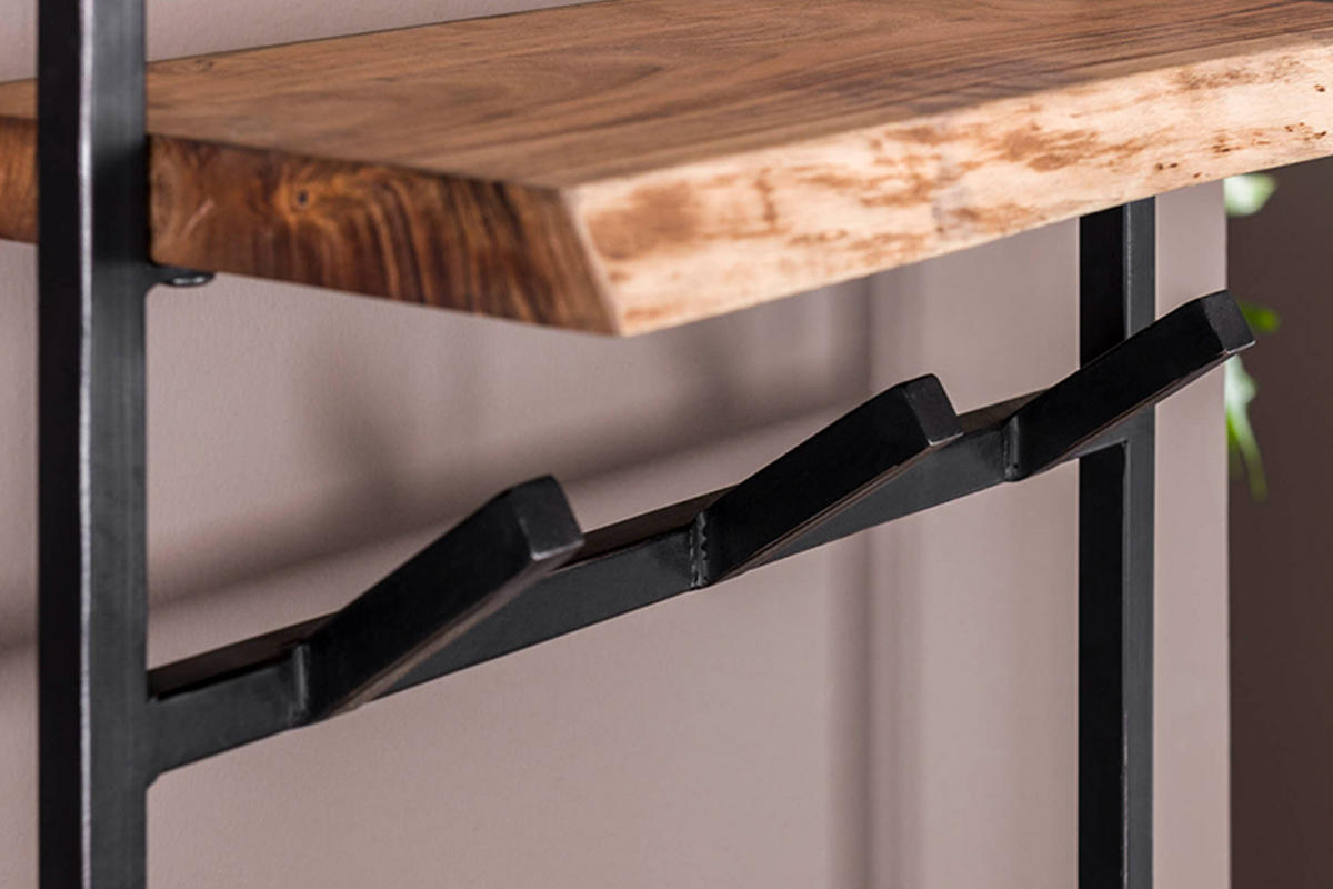 GARDEROBE RAICA Schwarz Akazie - Schwarz, Metall (51/80/30cm) - KAWOLA