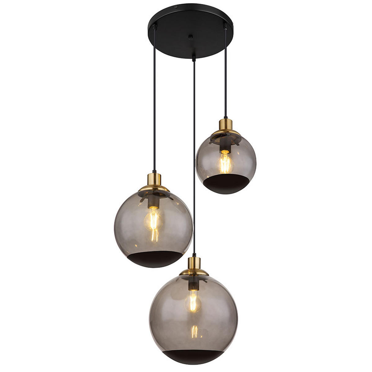LED HÄNGELEUCHTE Metall Schwarz Glas - Schwarz, Glas (51/51/120cm) - Globo Lighting