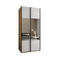 SCHWEBETÜRENSCHRANK 245,5/100/64 2-türig - Schwarz/Weiß, Holz/Metall (100/245/64cm) - Abiks Möbel