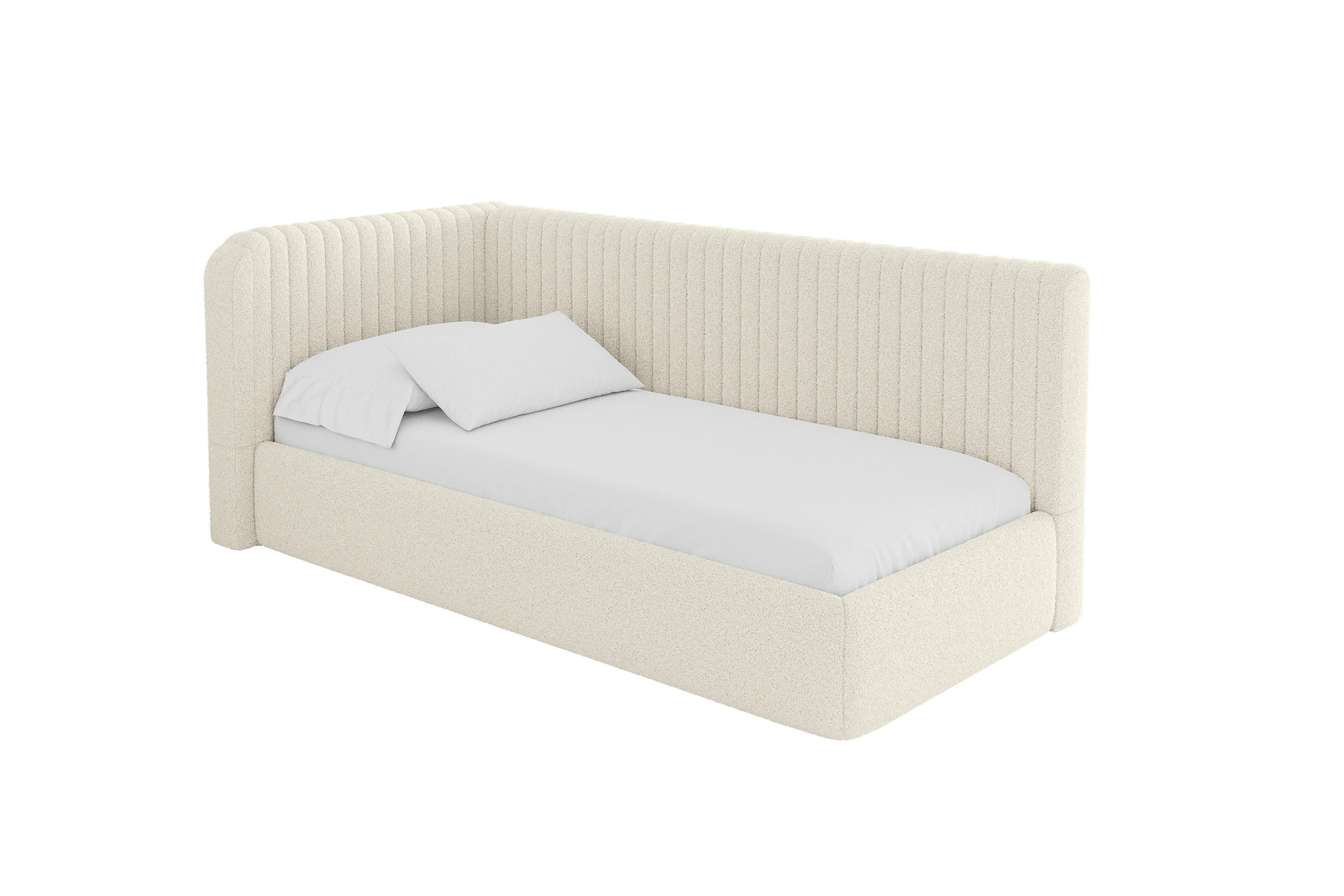 ALTDECOR JEDNOLŮŽKOVÁ POSTEL pro mládež s úložným prostorem, vpravo - AURY 100x200 béžová
