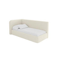 EINZELLBETT Jugendbett mit Bettkasten und Matratze H3/H4, Rechts - AURY 80x200 Beige - Perlmutt, Holzwerkstoff/Textil (80/200cm) - ALTDECOR
