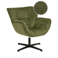 DREHSESSEL Stoff Grün Auma - Schwarz/Grün, Textil/Metall (71/85/78cm) - Beliani
