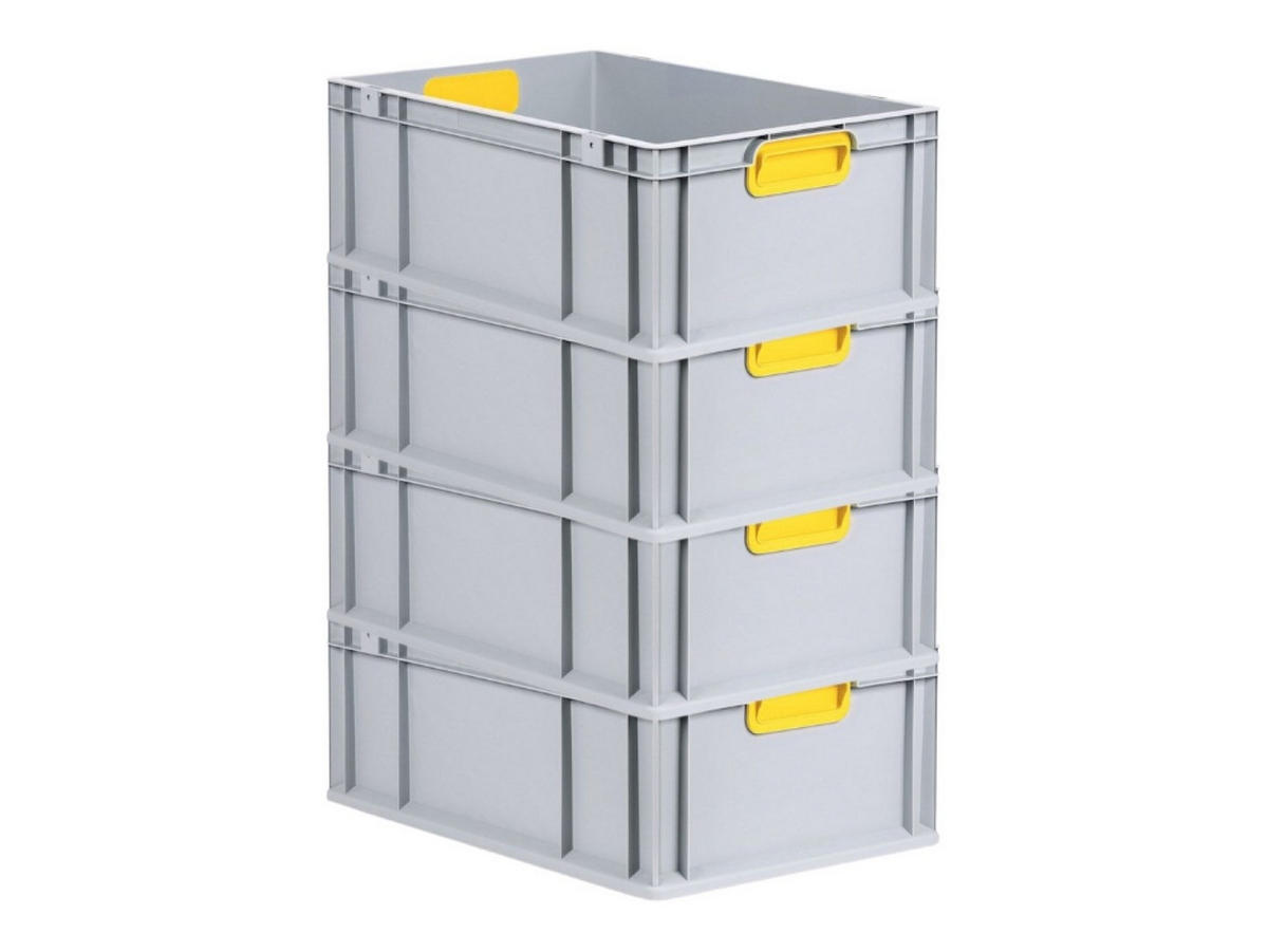 EUROBOX 4x Nextgen Color 22x40x60cm 44 Liter Griffe Gelb Geschlossen - Gelb, Kunststoff (40/17/60cm) - PROREGAL