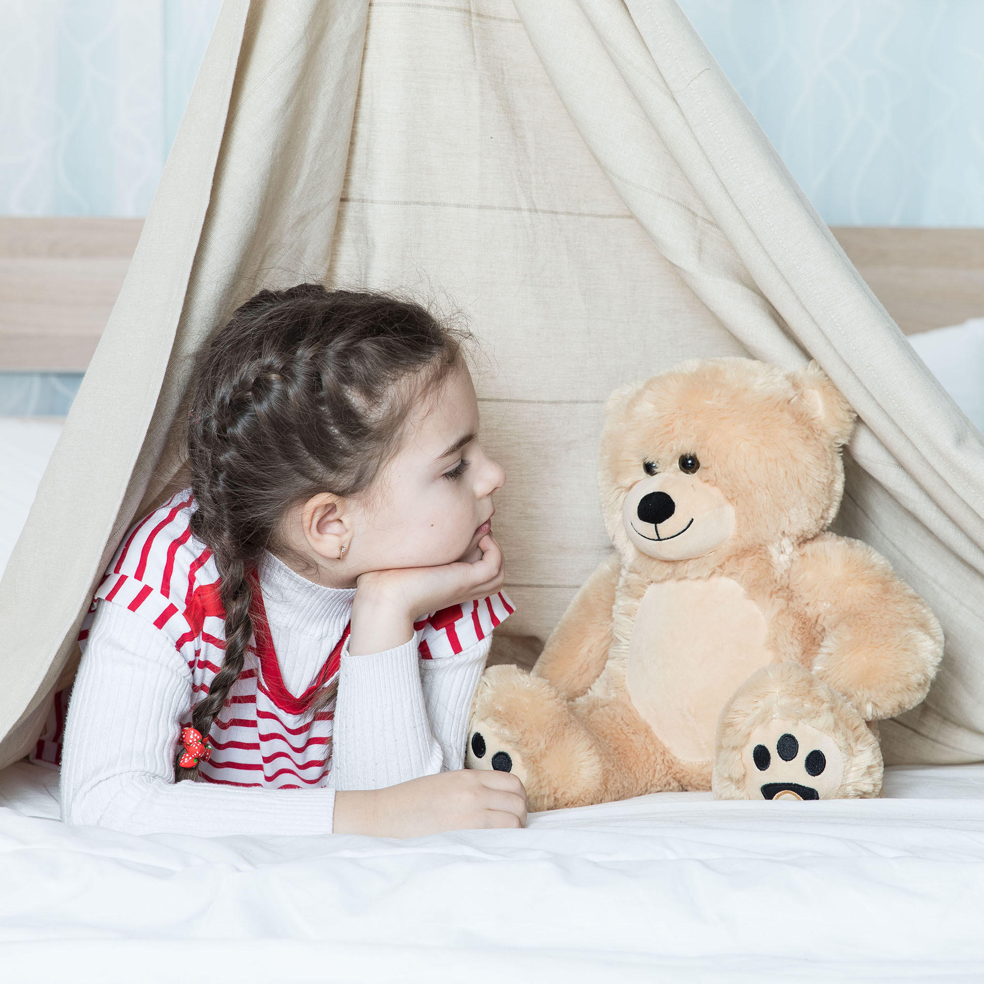 TEDDYBÄR süße Plüschtiere 25cm Hellbraun - Hellbraun, Textil (10/12cm) - Vercart