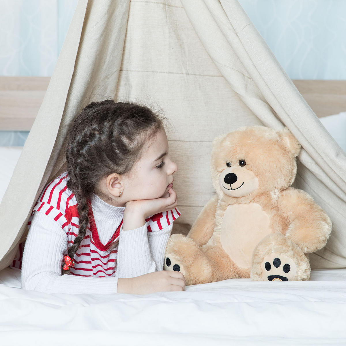 TEDDYBÄR süße Plüschtiere 25cm Hellbraun - Hellbraun, Textil (10/12cm) - Vercart