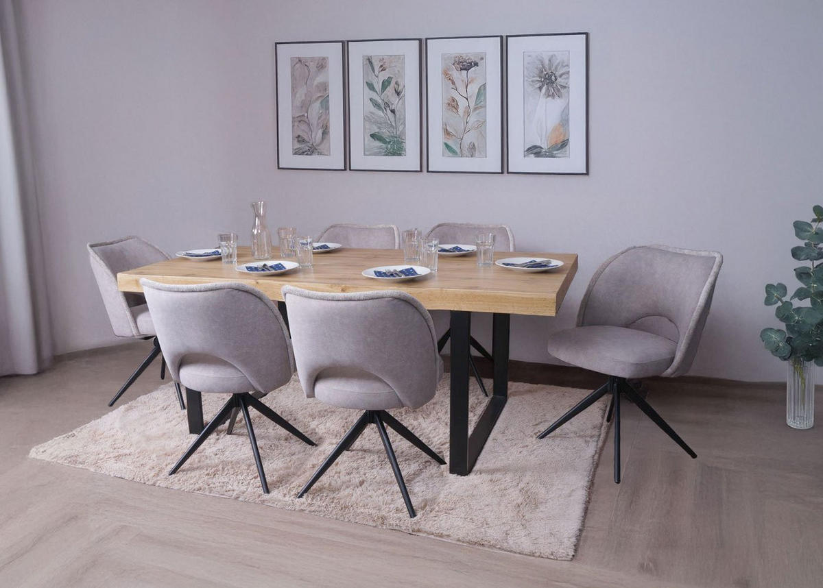 ESSZIMMERSTUHL Hellgrau 2er-Set - Hellgrau, Textil (54/84/60cm) - MCW