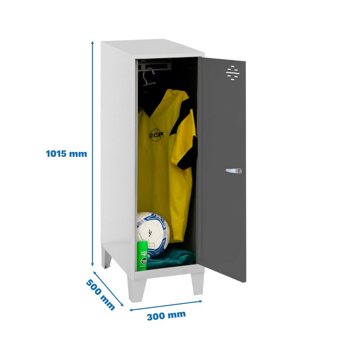 SCHLIESSFACHWÜRFEL Amego HxBxT 101,5x30x50 cm Mit Standfüße Anthrazit-Weiß Spind - Anthrazit, Metall (30/101.5/50cm) - PROREGAL